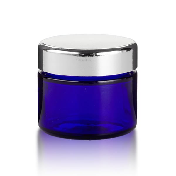 Blauglas Tiegel 50 ml - silber