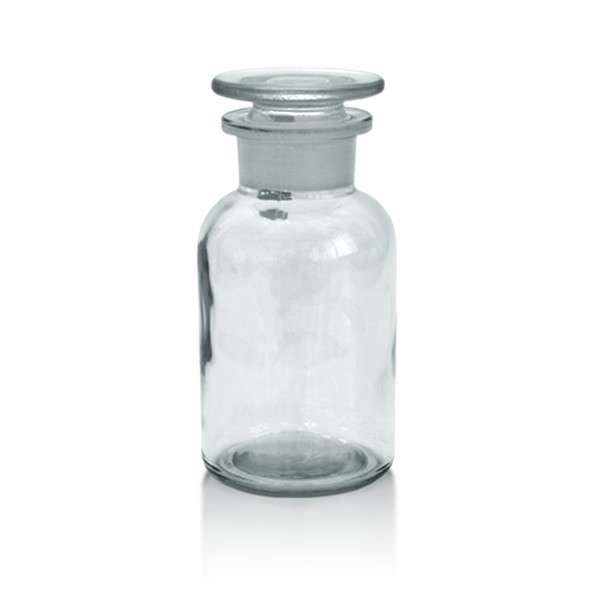 Apothekerflasche 250 ml Weithals klar + Glasstopfen