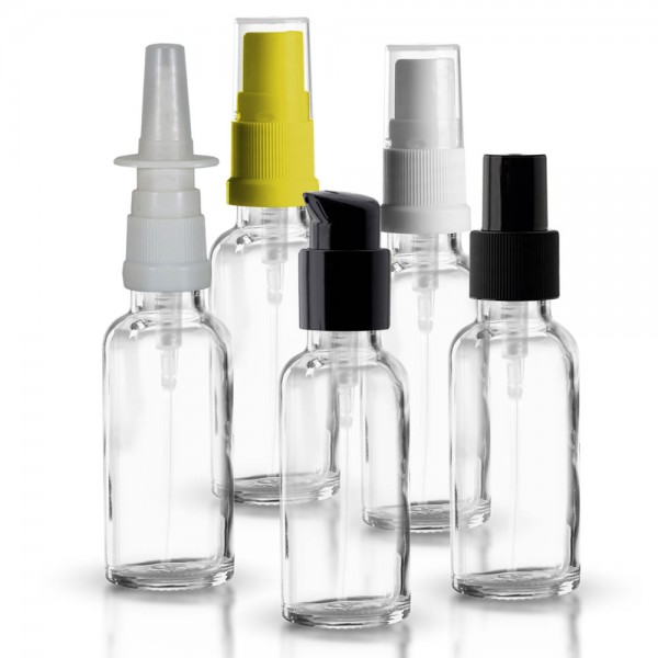 Klare 30ml Glasflasche mit Pumpverschluss