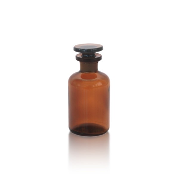 Apothekerflasche 50 ml Enghals braun + Glasstopfen