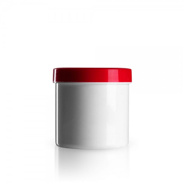 Salbenkruke mit rotem Deckel 250g