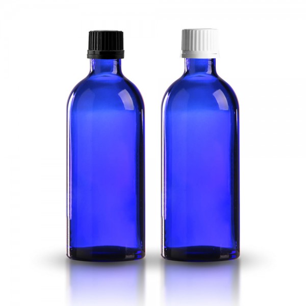 100ml Tropfflasche blau + Schraubverschluss