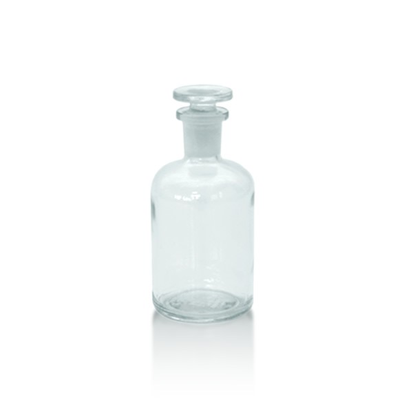Apothekerflasche 100 ml Enghals klar + Glasstopfen