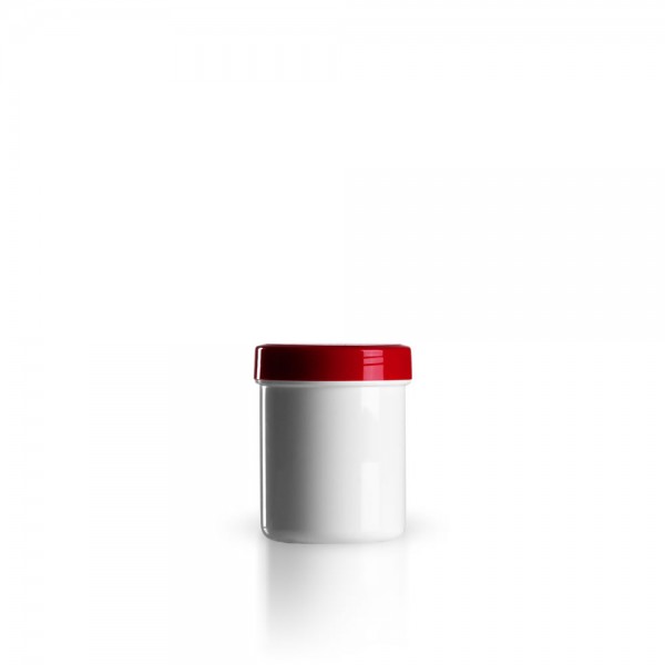 Salbenkruke mit rotem Deckel 50g