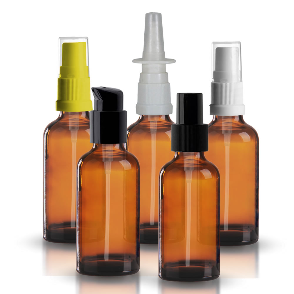 Braune 50ml Flasche mit Pumpverschluss