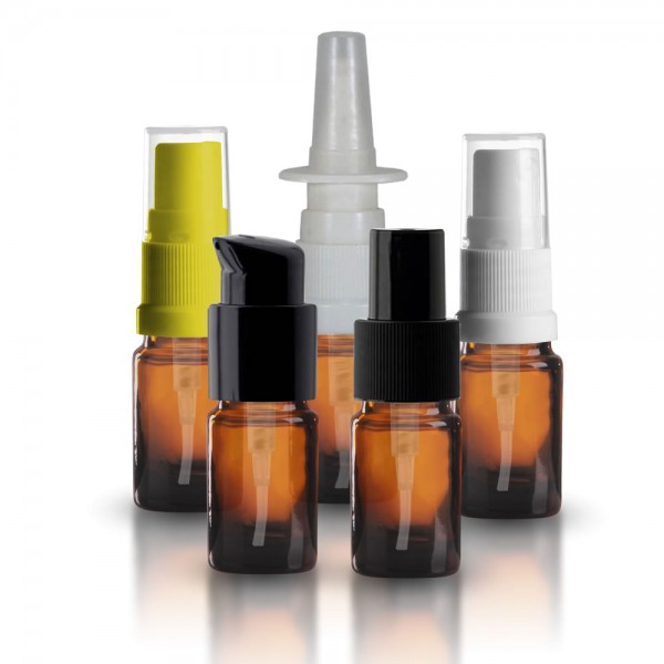 Braune 5ml Tropfflasche + Pumpverschluss