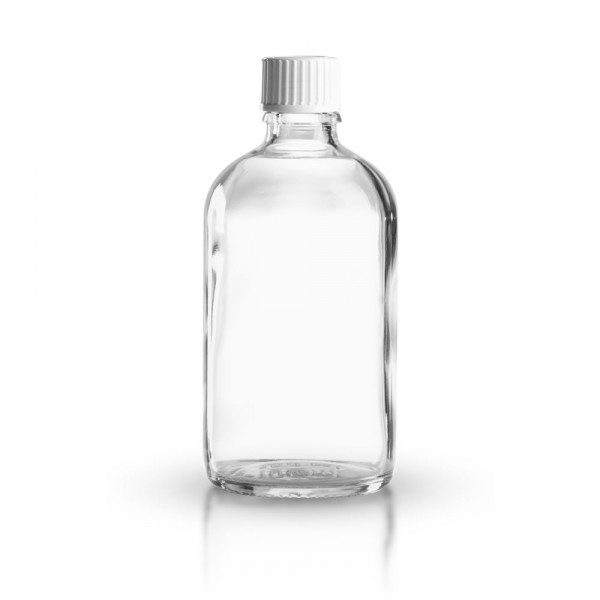 100ml Tropfflasche klar + Tropfverschluss weiß ST