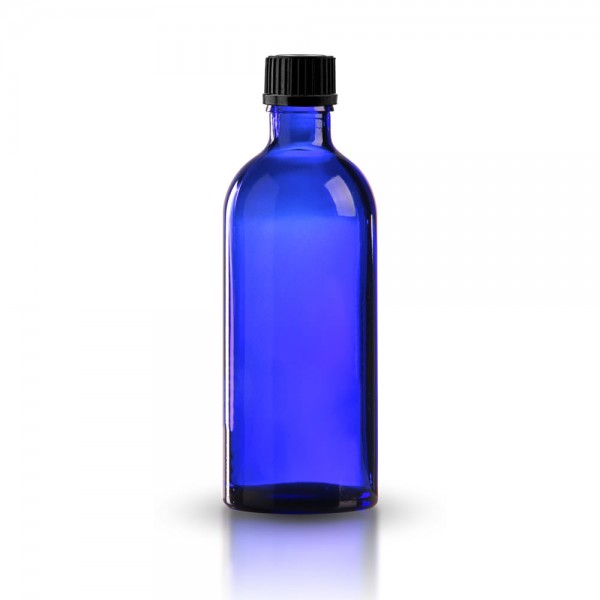 Apothekerflächchen blau 100ml mit Tropfverschluss schwarz ST