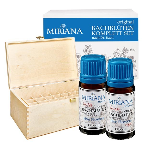 Bachblüten Set 10ml Essenzen in Holzbox