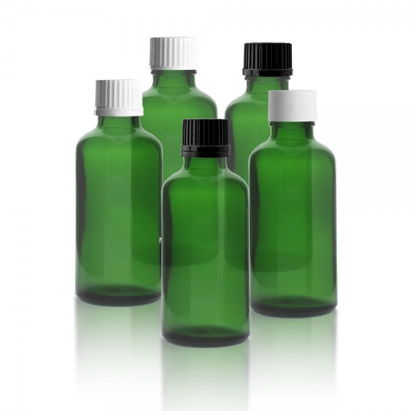 Grüne 50ml Apothekerflasche + Schraubverschluss