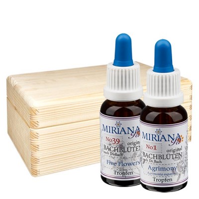 20ml Bachblüten Set für Tiere + Holzbox