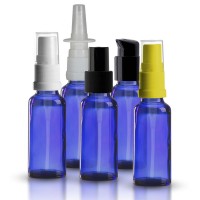 Blaue 30ml Glasflasche mit Pumpverschluss Blaue 30ml Glasflasche mit Pumpverschluss