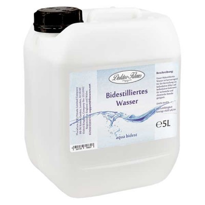 5L Bidestilliertes - zweifach destiliertes Wasser - Doktor-Klaus