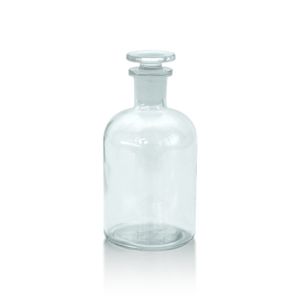 Apothekerflasche 250 ml Enghals klar + Glasstopfen