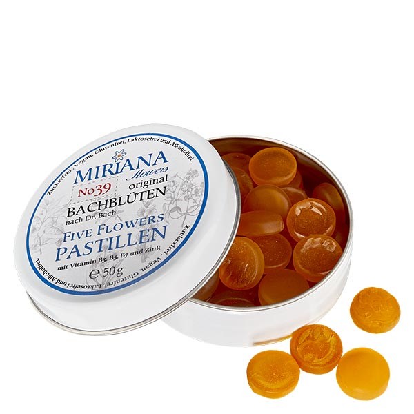 70g Bachblüten Pastillen/Bonbons + Metalldöschen